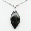 Pendentif de jaspe kambamba en forme de feuille - 1