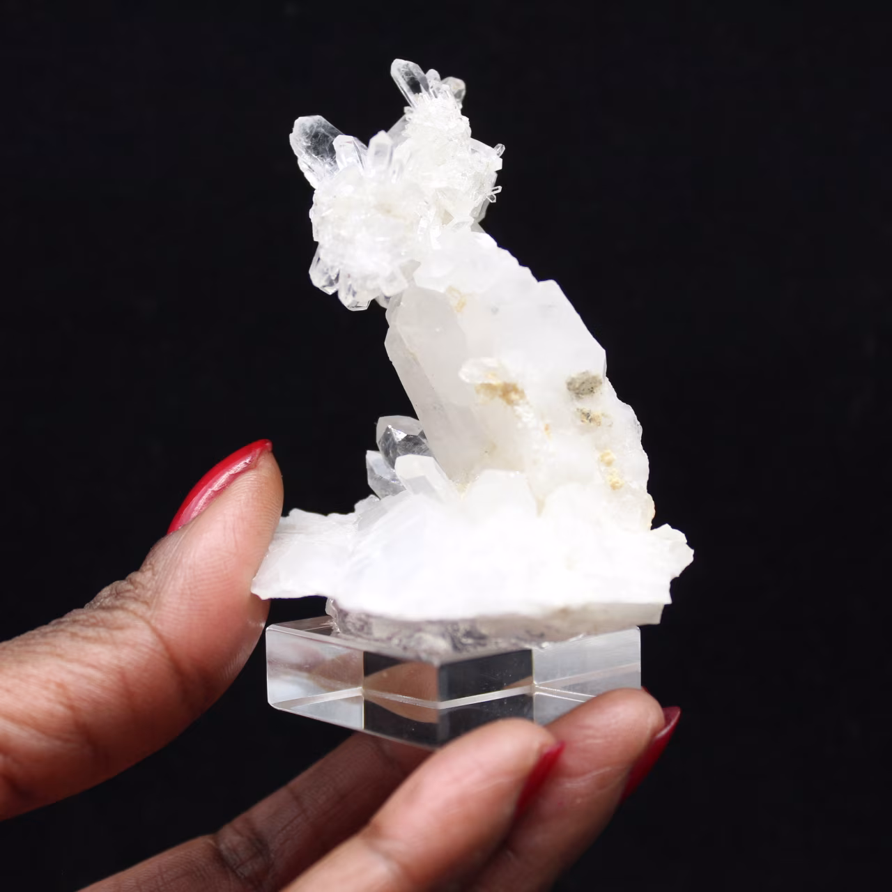Cristal de quartz faden sur socle
