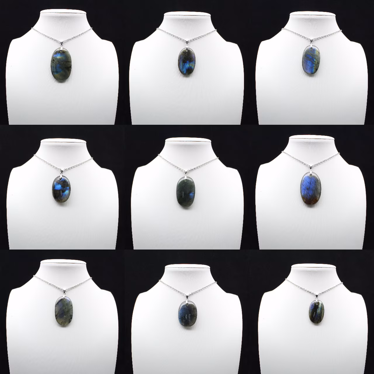 Pendentif ovale en Labradorite