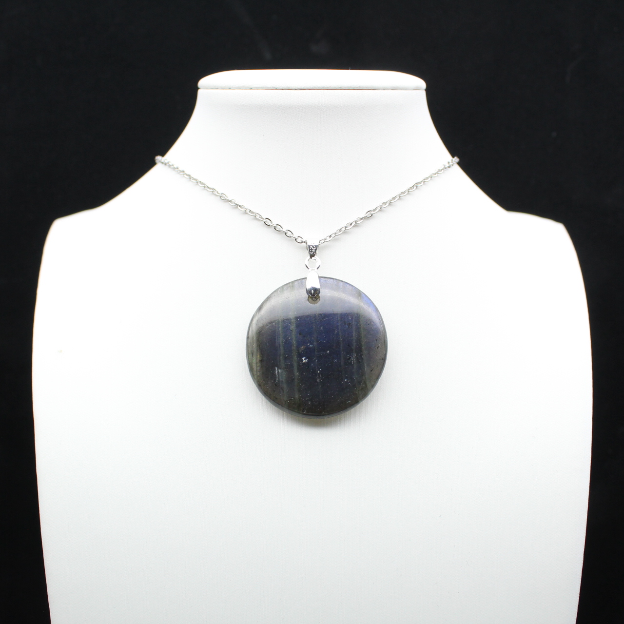 Pendentif rond en labradorite