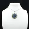 Pendentif rond en labradorite - 8