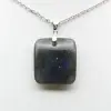Pendentif carré en pierre de labradorite - 1