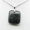 Pendentif carré en labradorite naturelle - 1