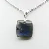 Pendentif carré en labradorite - 2