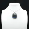 Pendentif carré en labradorite naturelle - 0