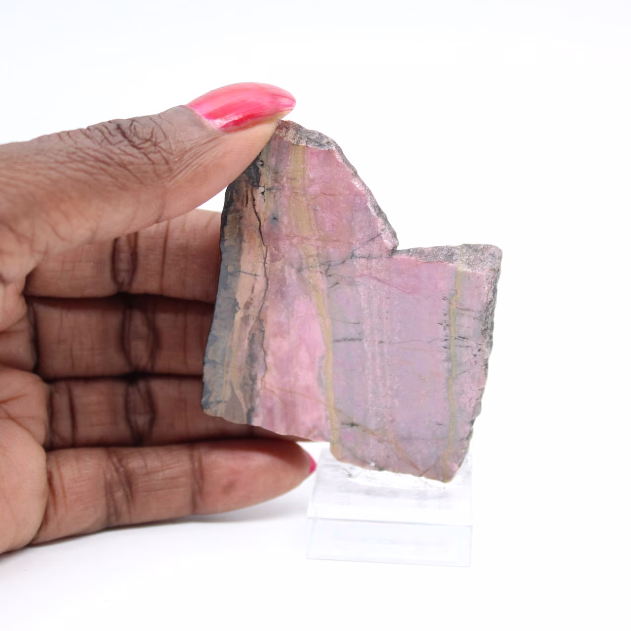 Rhodonite tranche polie de qualité pour décoration