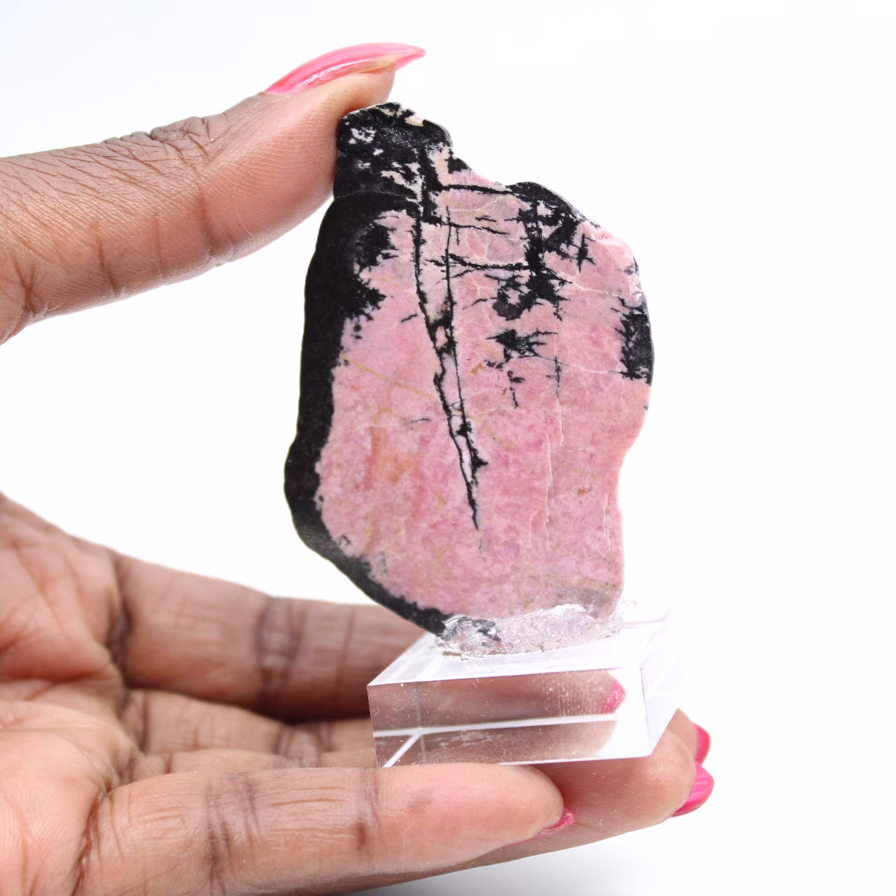 Tranche de Rhodonite pour usage décoratif