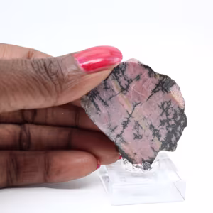 Rhodonite tranche polie de qualité pour décoration