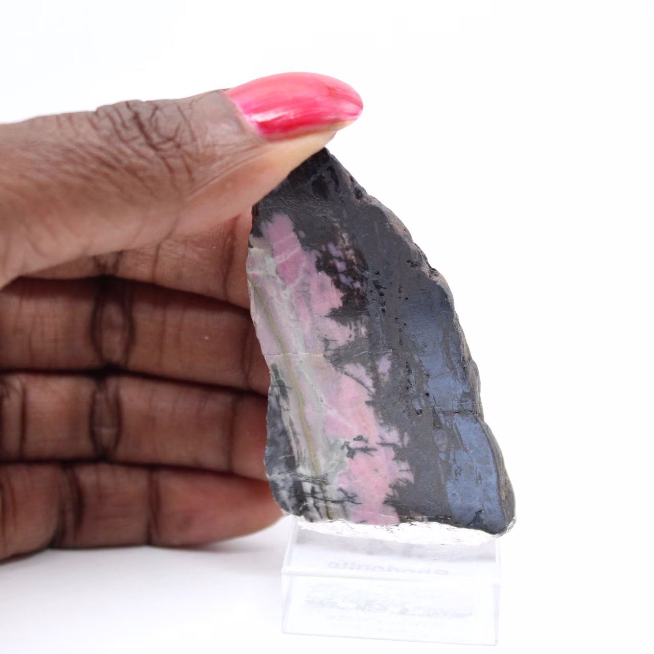 Tranche en pierre de Rhodonite authentique
