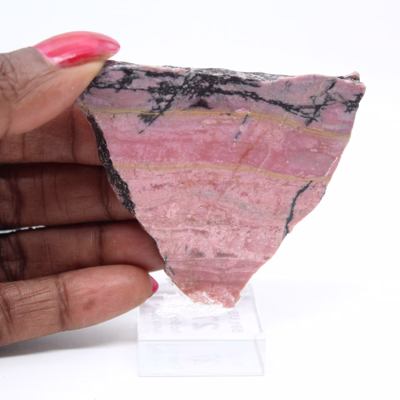 Rhodonite tranche polie de qualité pour décoration