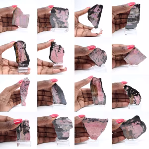 Rhodonite tranche polie de qualité pour décoration