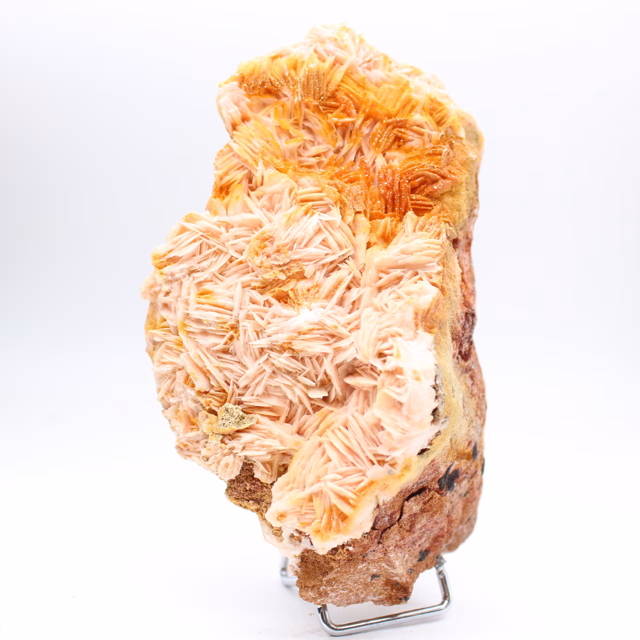 Barytine orange marocaine à cristaux structurés