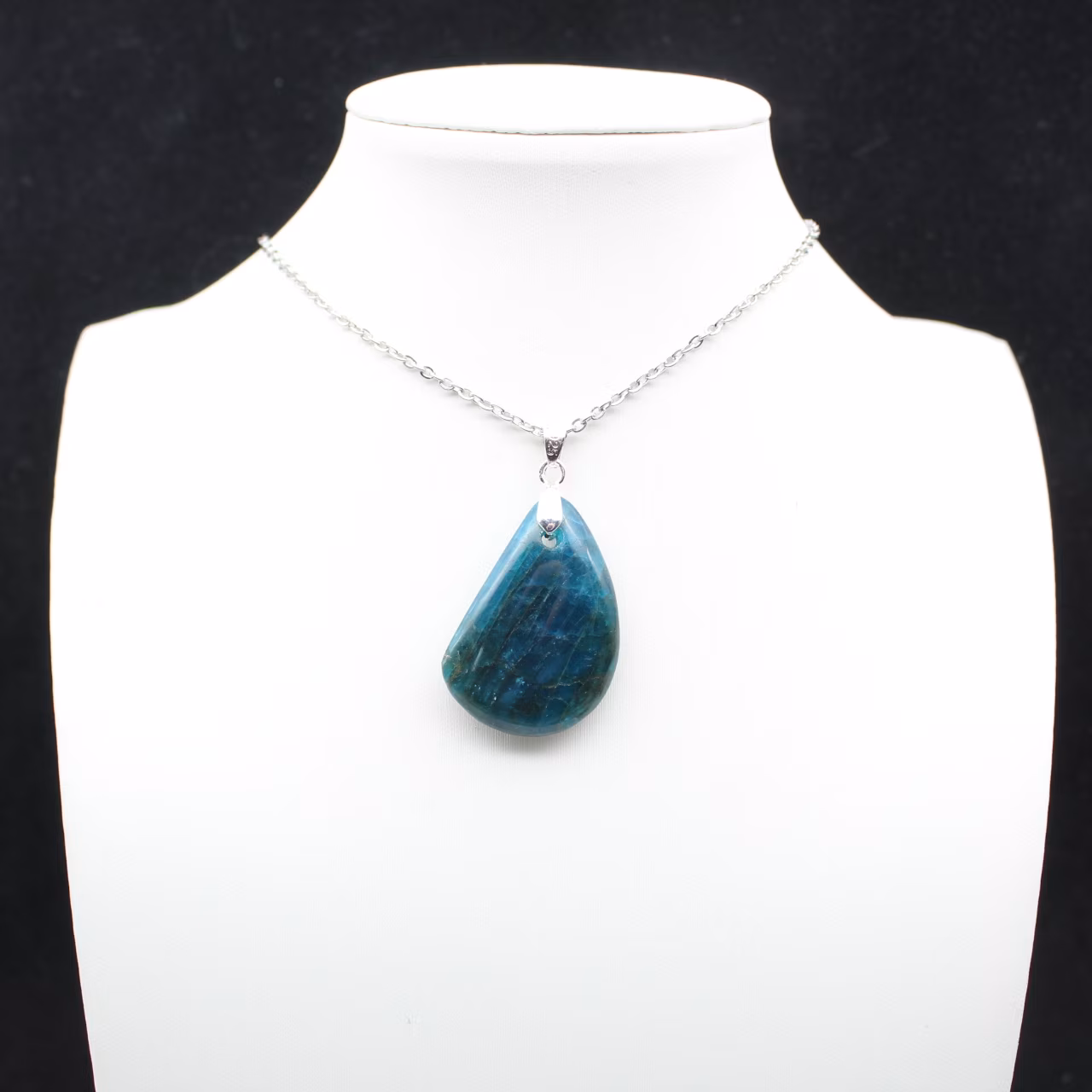 Pendentif Apatite Bleue Verte - Origine Madagascar Authentique