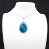 Pendentif Apatite de Madagascar - Gemme Naturelle Bleue - 1