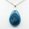 Pendentif Apatite de Madagascar - Gemme Naturelle Bleue - 2
