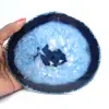 Tranche d’agate bleue du Brésil pour collection minérale - 0