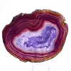 Agate du Brésil, Tranche de Pierre Ornementale Violette - 1