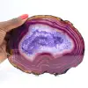 Agate du Brésil, Tranche de Pierre Ornementale Violette - 3