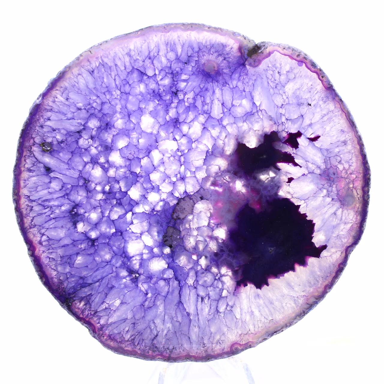 Tranche d'Agate Massive du Brésil, Nuances Violettes