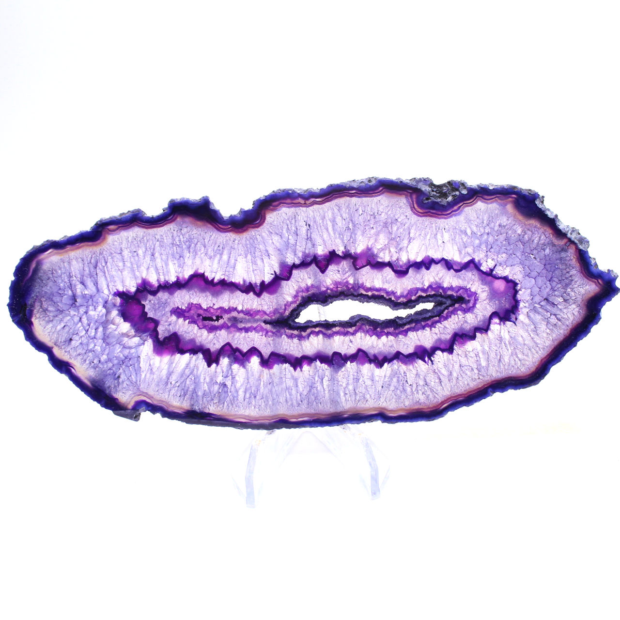 Décoration Minérale : Tranche d'Agate Violette Brésil