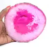 Agate en tranche teinté rose naturelle - 3