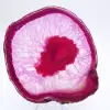 Tranche décorative d’agate teinté rose - 1