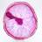 Agate naturelle teinté rose en tranche
