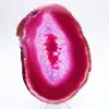 Tranche polie d’agate rose teinté - 1