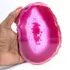 Tranche polie d’agate rose teinté - 3