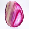 Agate en tranche teinté rose polie - 1