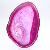 Tranche d’agate rose teinté décorative - 1
