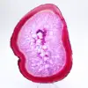 Agate polie en tranche teinté rose - 1