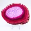 Tranche décorative d’agate rose teinté - 0