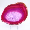Tranche décorative d’agate rose teinté - 1