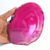 Agate brésilienne teinté rose en tranche - 3