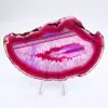 Agate polie teinté rose décorative - 0