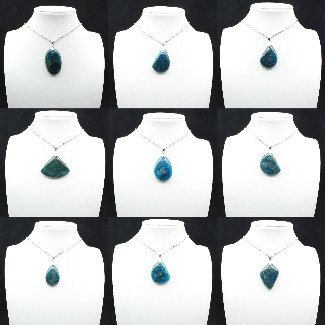 Pendentif en Apatite Bleue de Madagascar - Pierre Naturelle