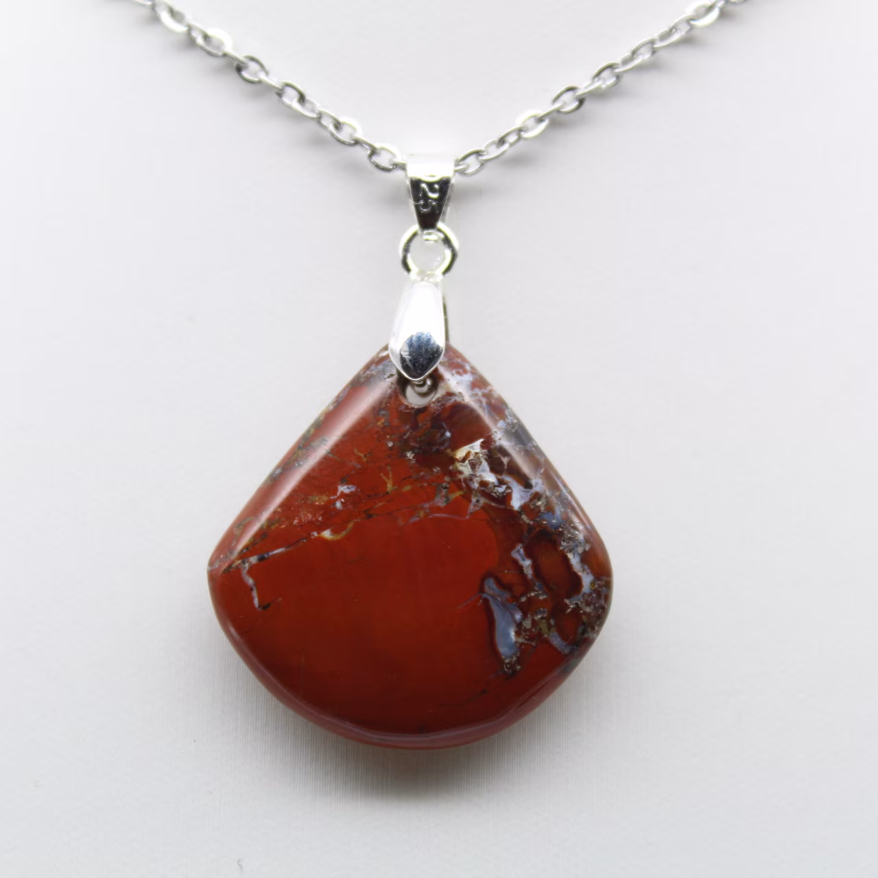 Pendentif Carré Jaspe Rouge