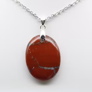 Collier Pendentif Jaspe Rouge