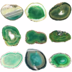 Tranche d'agate verte naturelle – Pièce décorative 250 g