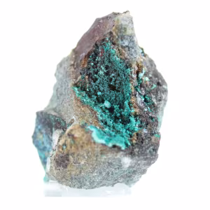 Minéral Brut Brochantite Verte du Chili sur Gangue