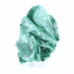 Malachite soyeuse du Congo-Kinshasa, minéral de collection sur socle