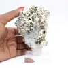 Cristaux de pyrite octaédrique naturelle du Pérou sur socle - 9
